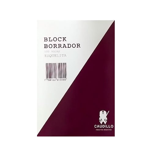 BLOCK BORRADOR CAUDILLO ESQUELITA x100.h.