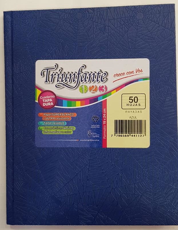 CUAD.TD.TRIUNFANTE 19x23.50.H.== AZUL  