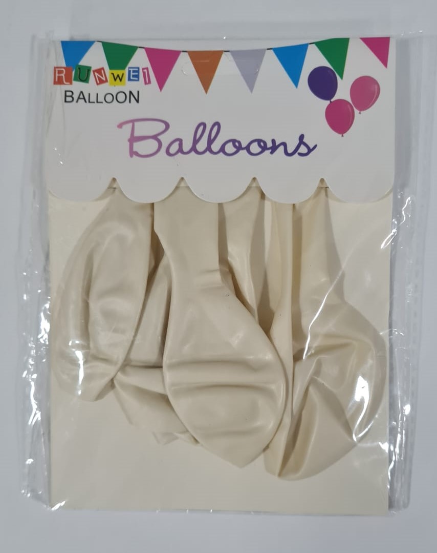 GLOBO LATEX PERLADO 30cm.x6u - BLANCO
