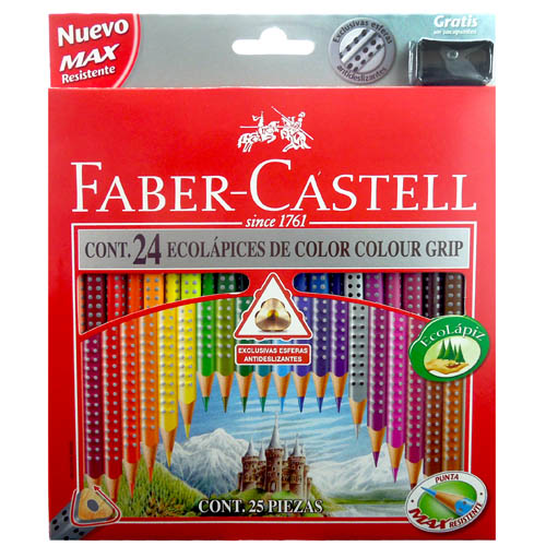 LAPIZ COLOR FABER GRIP x 24 LARGO