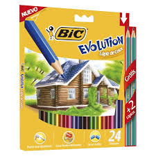 LAPIZ COLOR BIC EVOLUTION x  24 L.+ GRATIS