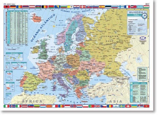 MAPA MURAL 130x95 LAM+V.EUROPA POLITICO