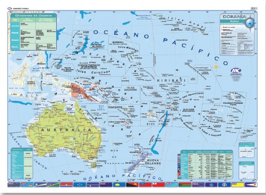 MAPA MURAL 130x95 LAM+V.OCEANIA POLITICO