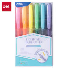 RESALTADOR DELI x 6u.PASTEL TINTA LQUIDA RESALTADOR DELI x 6u.PASTEL TINTA LQUIDA