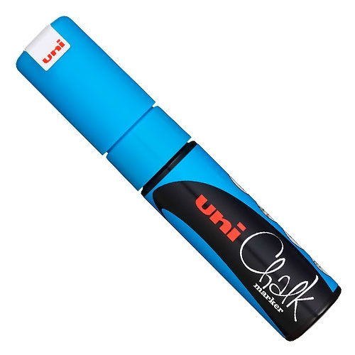 MARCADOR UNI-CHALK 8 K - AZUL CLARO