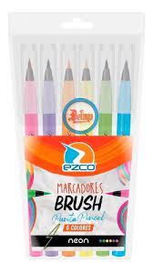 MARCADOR EZCO BRUSH NEON x 6u. - PINCLES