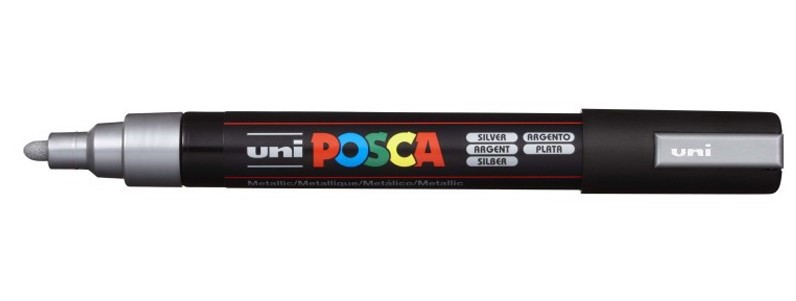 MARCADOR UNI-POSCA PC5M 1.8-2.5mm.PLATA