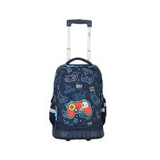 MOCHILA CON CARRO ELF 6467-B AZUL 2 DIV.
