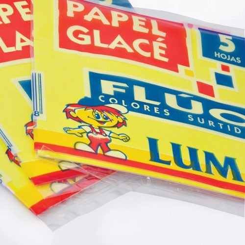 PAPEL GLASE FLUORESCENTE   SOBRE X  5 H.