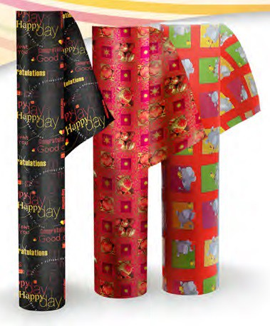 PAPEL REGALO BOBINA 60cm x 200m. VARIOS
