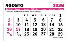 CALENDARIO MENSUAL - 2026 -  21 x 30 cm.