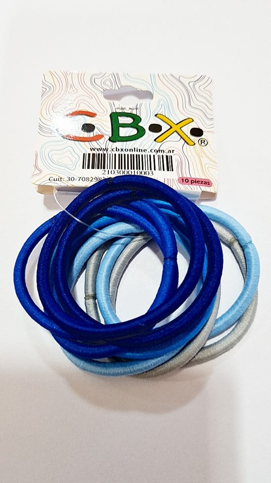 COLITA PELO POLIYESTER x 10u. - AZULES