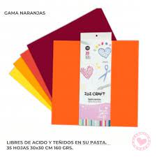 CARTULINA IBICRAFT 30x30cm.160gr.x35h.NARANJA