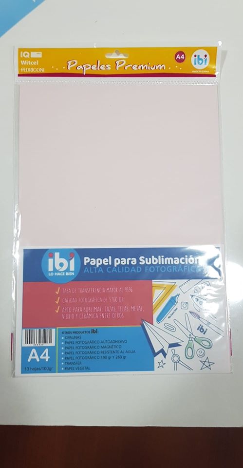 PAPEL SUBLIMAR A4 de 100gr.  x 10 Hojas