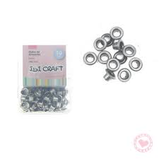 OJALILLOS ALUMINIOx50u. EYELET-5mm.- PLATA