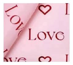 PAPEL COREANO 57x57cm.x1u.ROSA CLARO+ROJO -LOVE