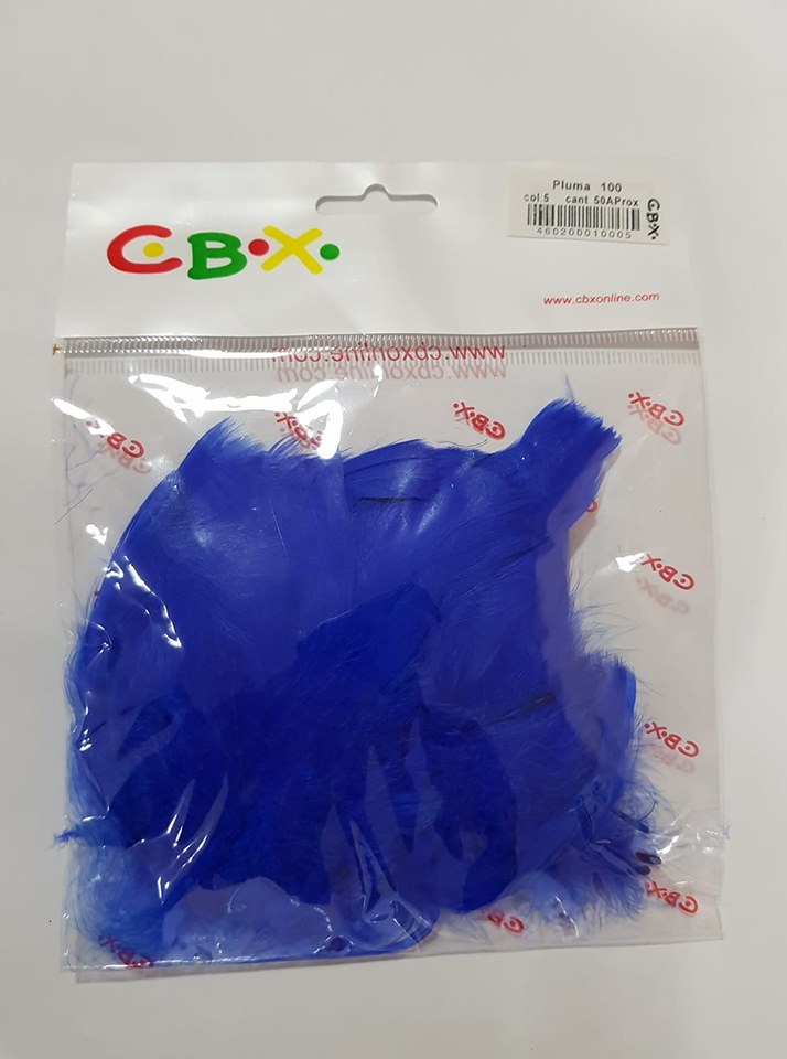 PLUMAS ( ART.100)  x BOLSA - AZUL