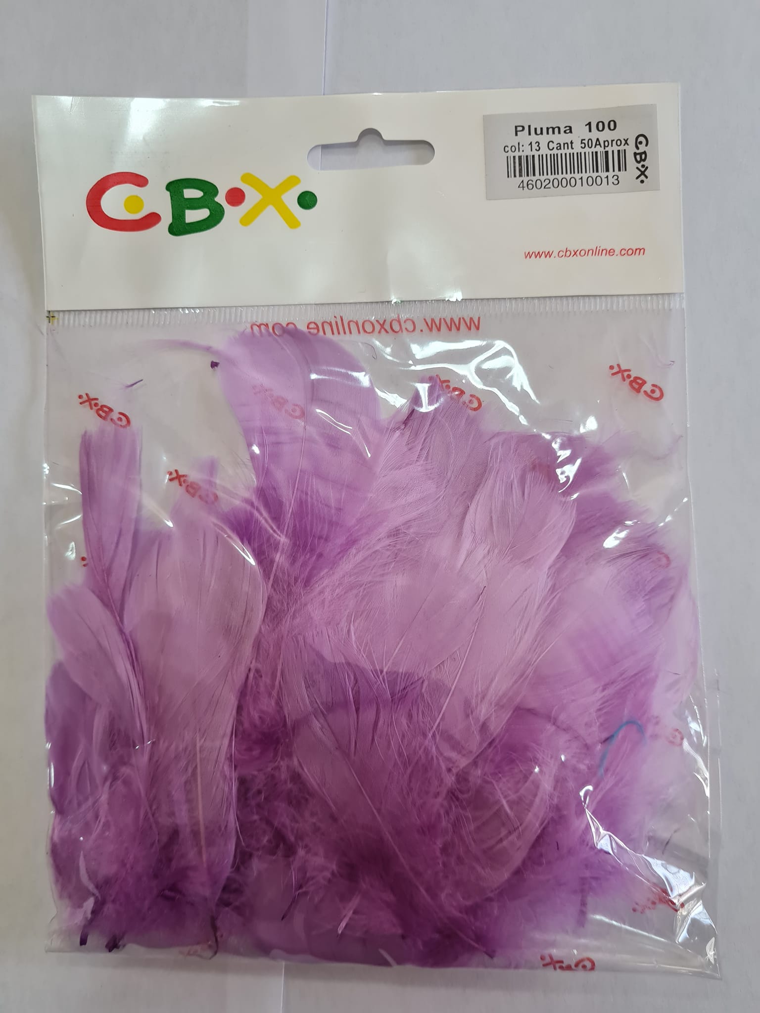 PLUMAS ( ART.100)  x BOLSA - LILA