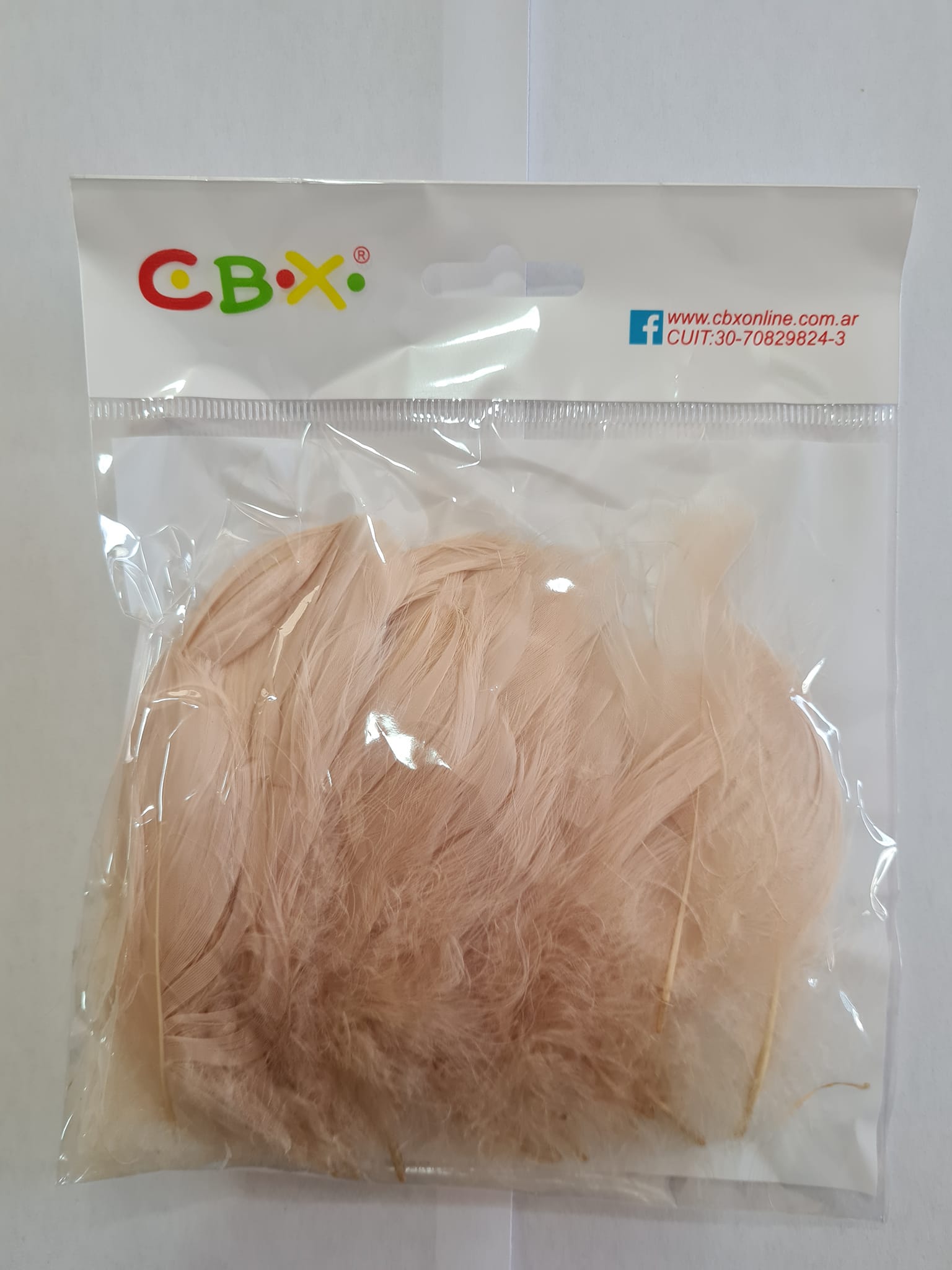 PLUMAS ( ART.100)  x BOLSA - BEIGE