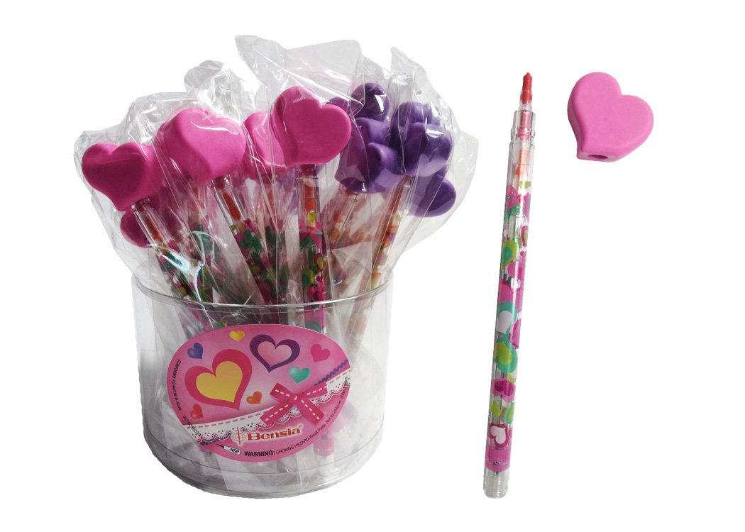 LAPIZ MULTICOLO CON GOMA CORAZON
