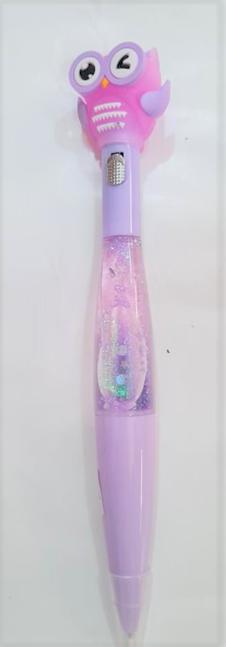 BOLIGRAFO LED CAPSULA CONDETTI BUHO