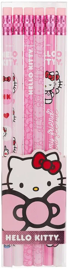 HELLO KITTY  MOOVING LAPIZ C/GOMA x 6u.
