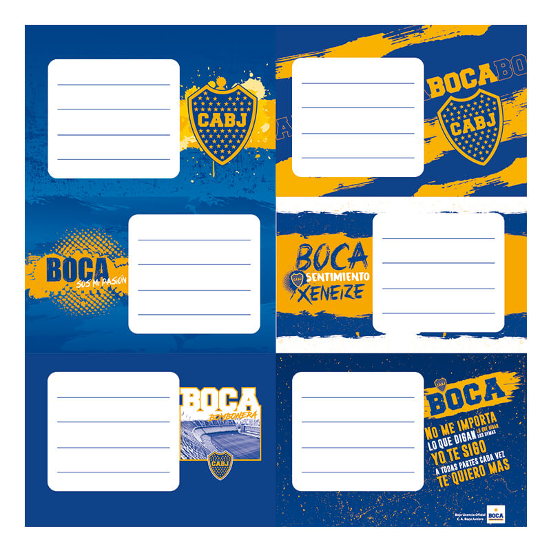 BOCA JUNIOR ETIQUETAS ESCOLARES x 12u