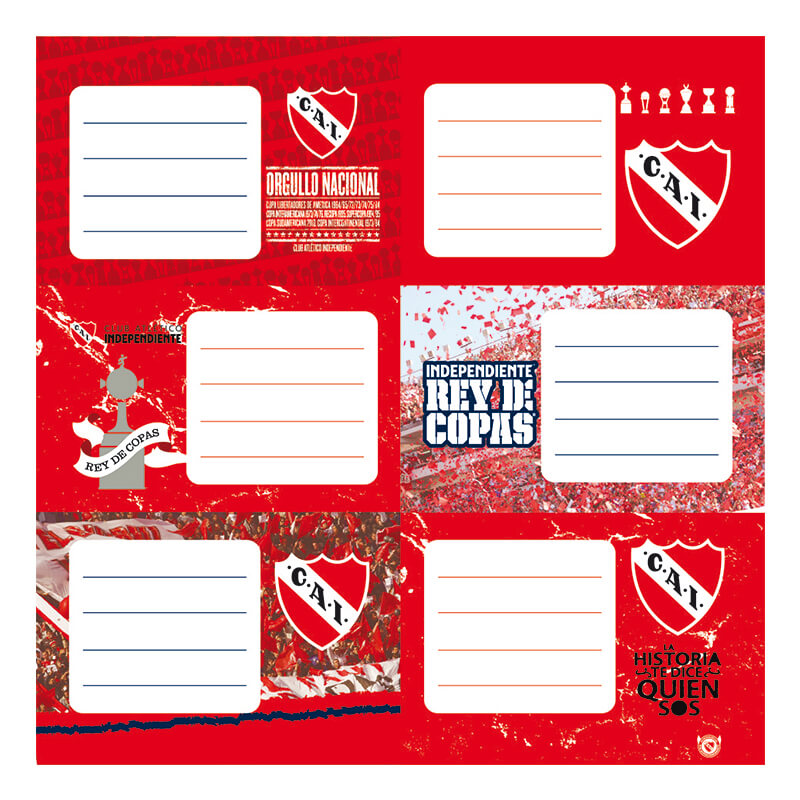 INDEPENDIENTE ETIQUETAS x 12u.