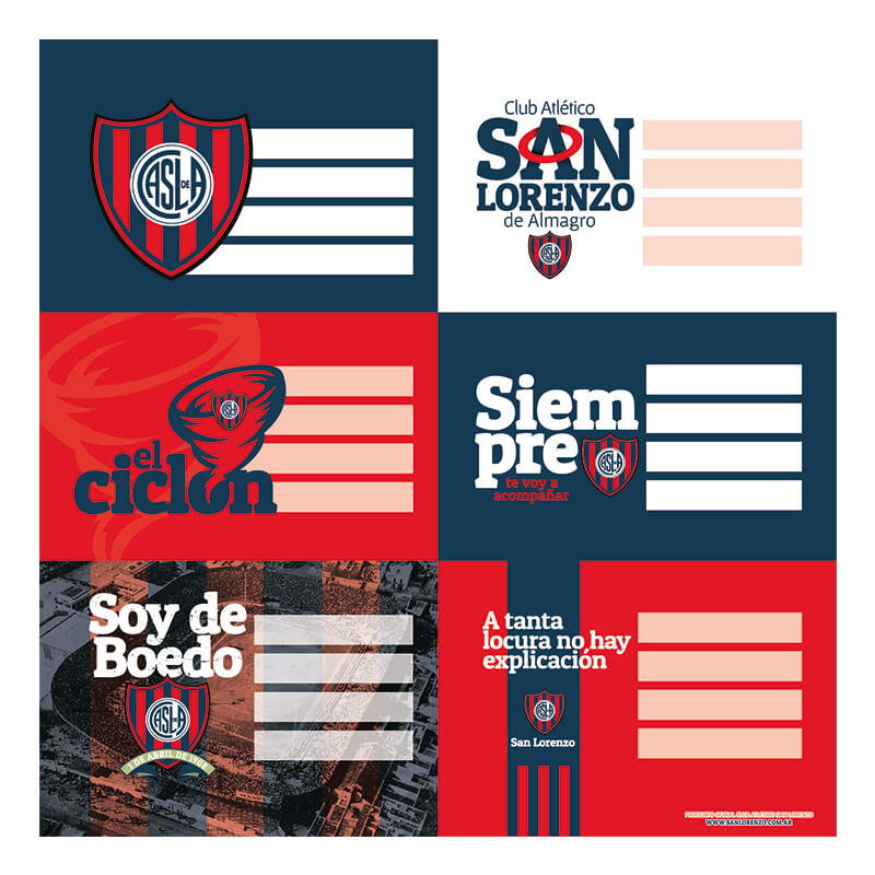 SAN LORENZO ETIQUETAS x 12u.