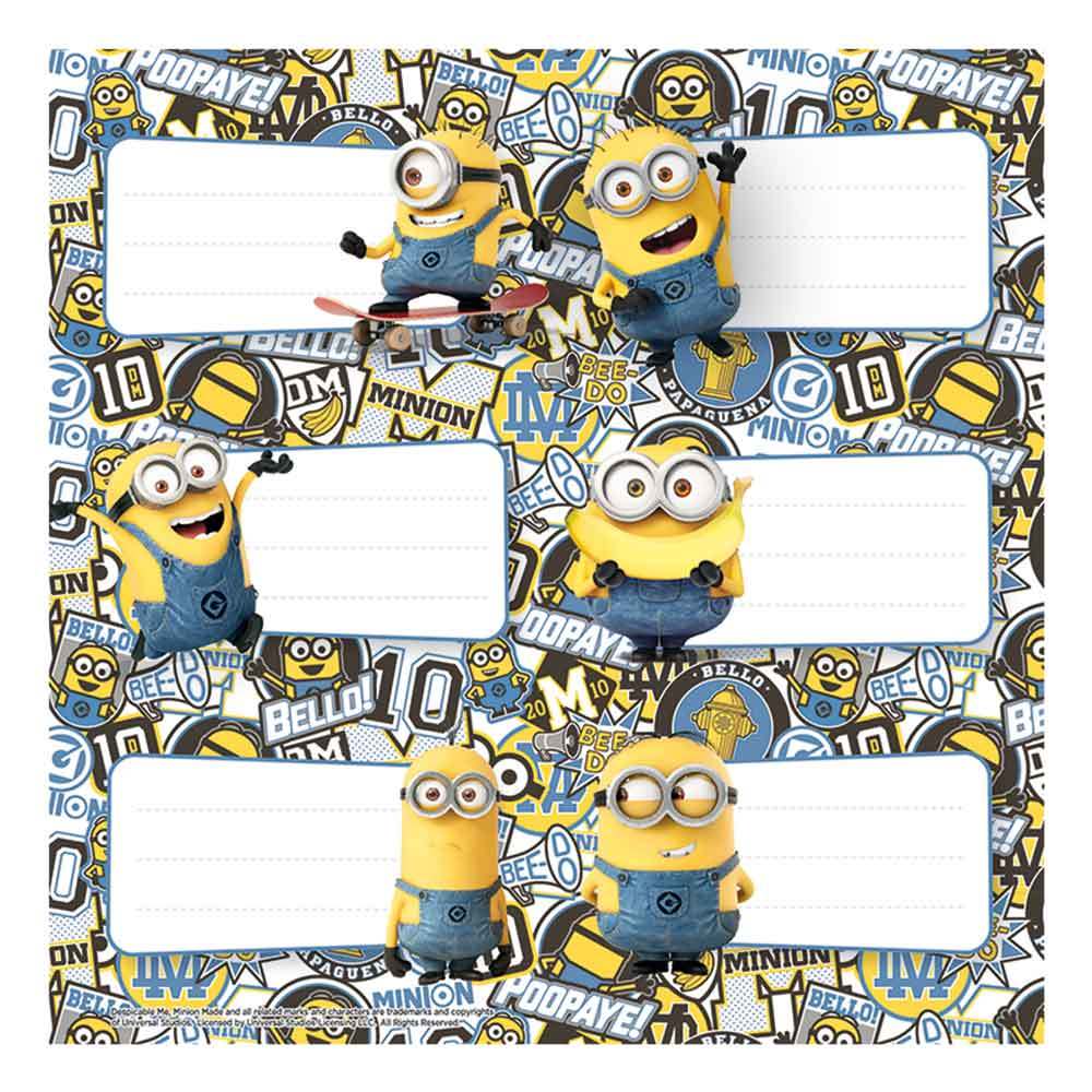 MINIONS ETIQUETAS X 12u