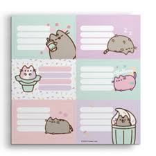 PUSHEEN ETIQUETAS ESCOLARES x 12u