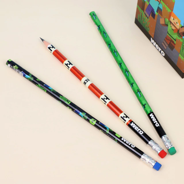 MINECRAFT LAPIZ GRAFITO CON GOMA